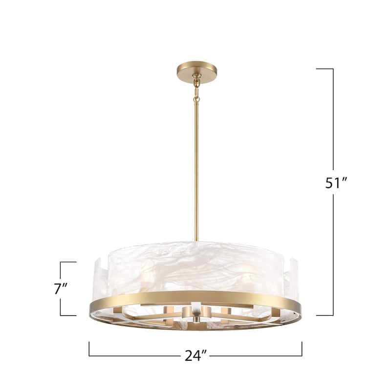 Artcraft Skye 6-Light Chandelier - Brushed Brass Finish