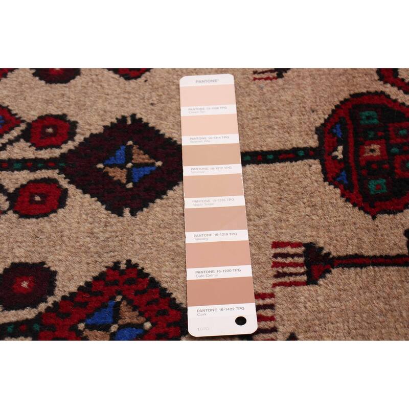 ECARPETGALLERY Hand-knotted Royal Baluch Tan Wool Rug - 3'6 x 6'3