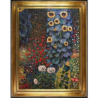 Shop Farm Garden With Sunflowers By Gustav Klimt Framed Hand