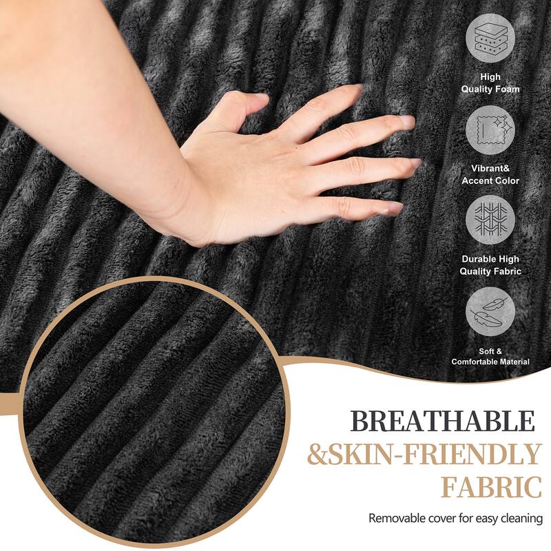 Futzca No-Assembly Modular Sofa, Corduroy Couch with High-Density Foam