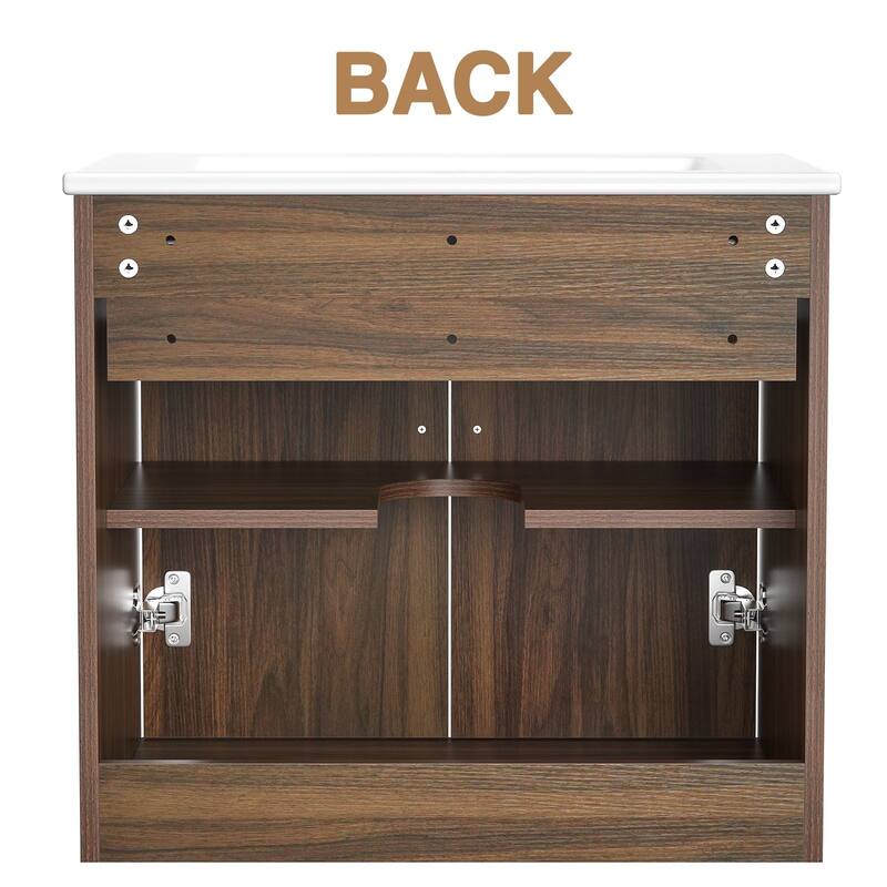 Anmytek 24'' Floating Bathroom Vanity Sink Combo Wall Mounted Cabinet with Soft Close Door