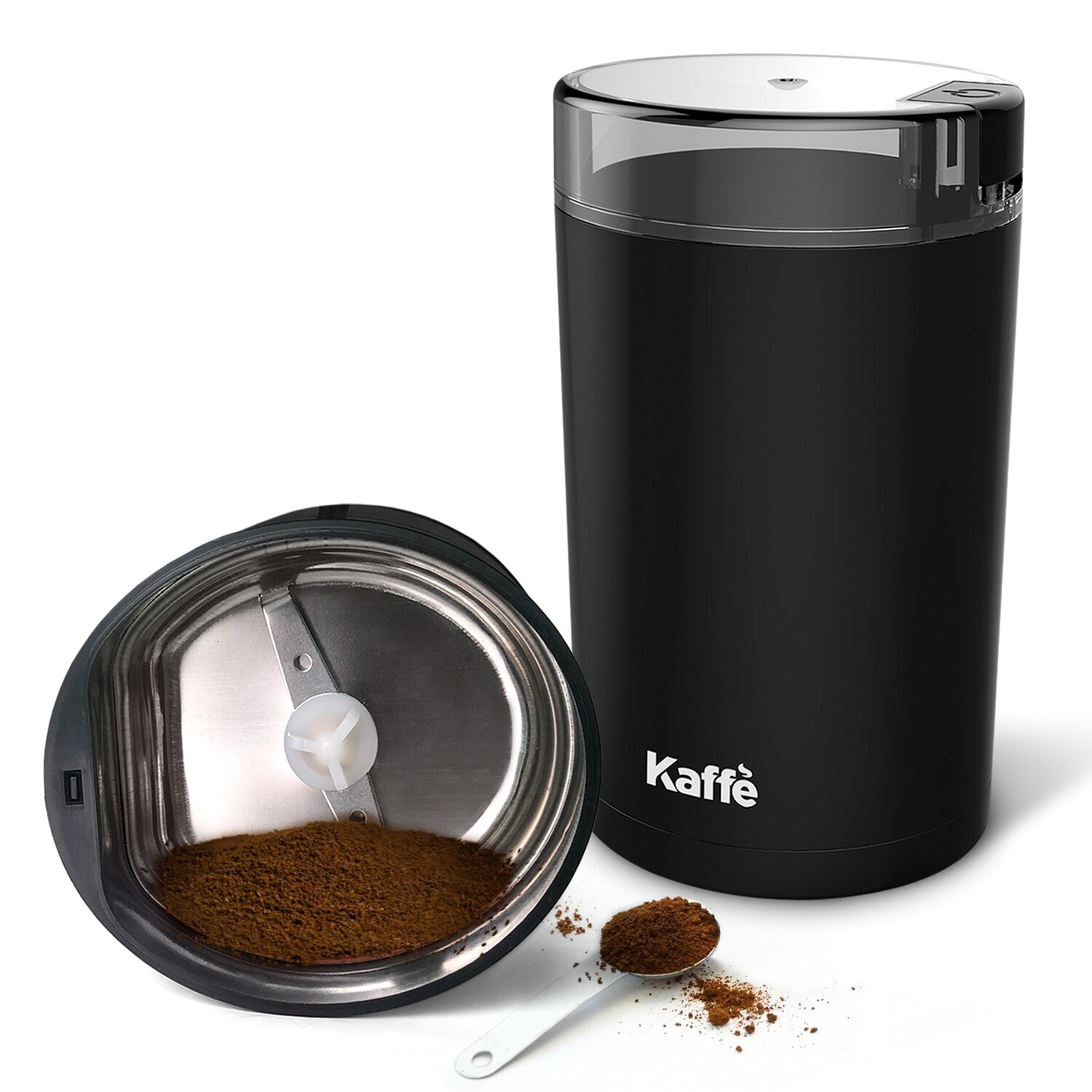 Kaffe Electric Coffee Grinder - Black - 3oz Capacity with Easy On