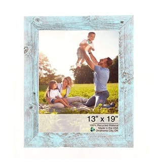 13” X 19” Rustic Farmhouse Light Aqua Blue Wood Frame 13” X 19” Rustic Farmhouse Light Aqua Blue Wood Frame