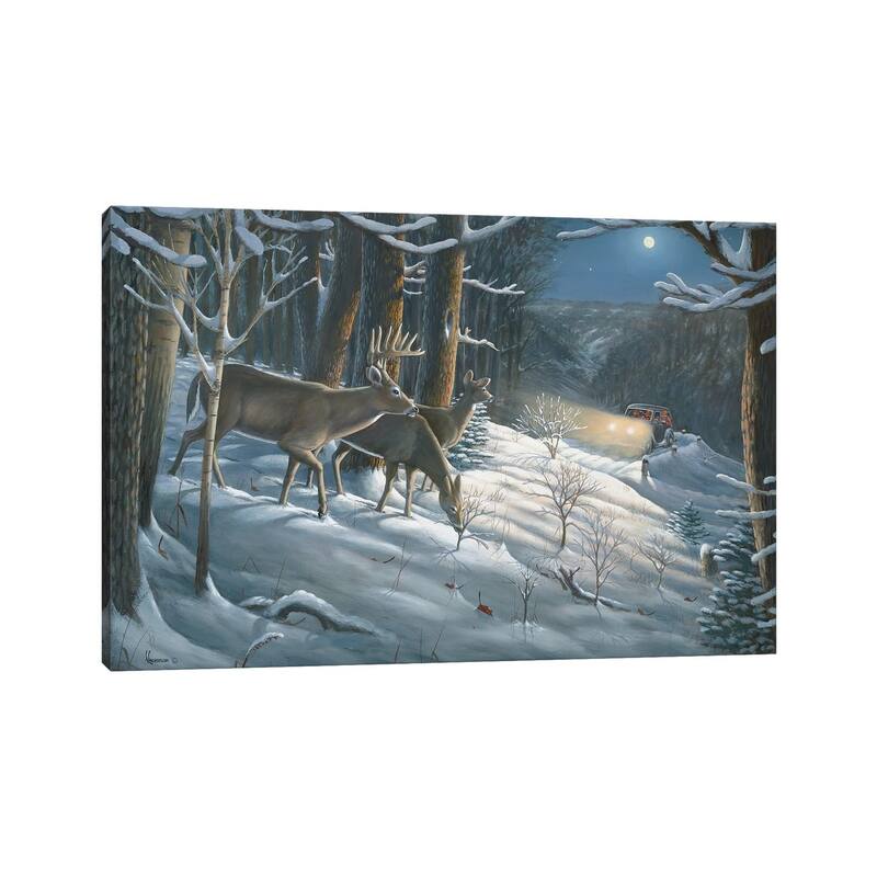 iCanvas "The Old Days Whitetail Deer" by Anderson Art Canvas Print
