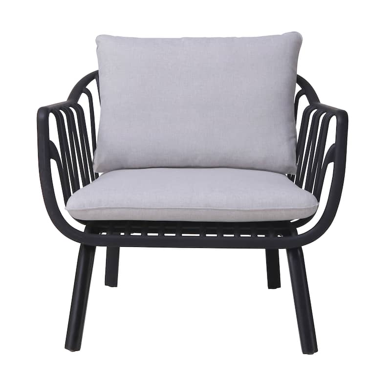 Carli Modern Indoor/Outdoor Club Chairs with Cushions (Set of 2) by Christopher Knight Home