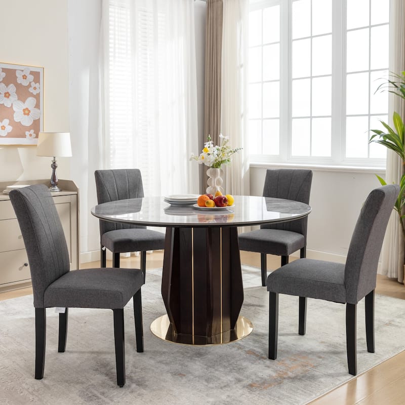 VECELO 3-Color Upholstered Dining Chairs Set with 19.5" Wide Seat 19.3" High Back Dining Chair Modern 37" Parson Chairs