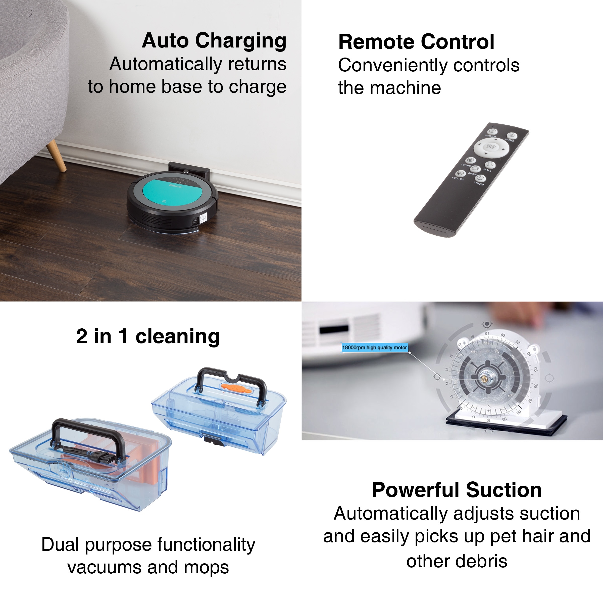 self mopping and vacuuming robot