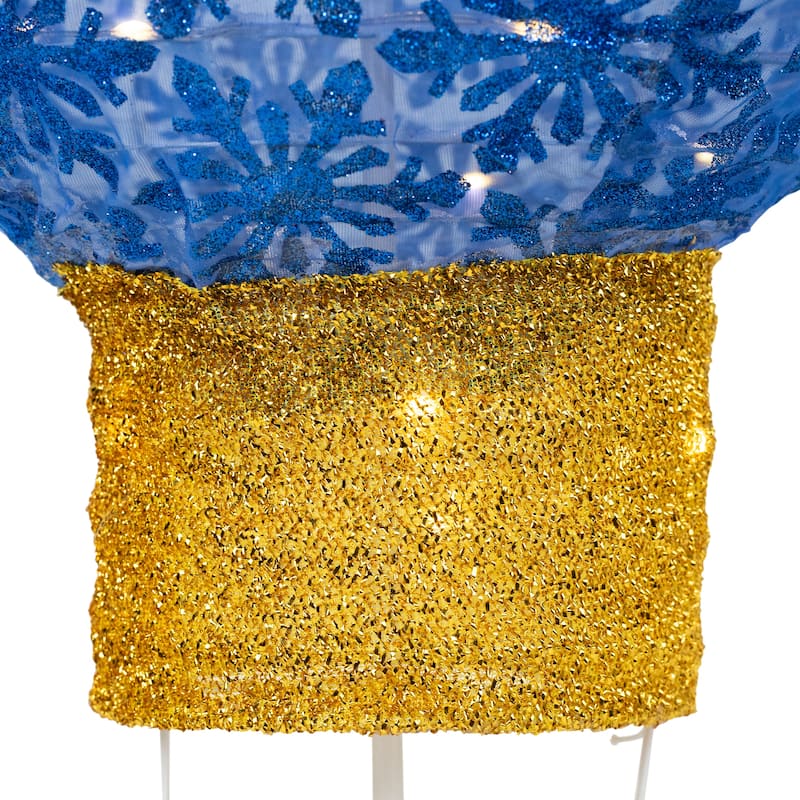 LED Lighted Retro Light Bulb Outdoor Christmas Decoration - 32" - Blue