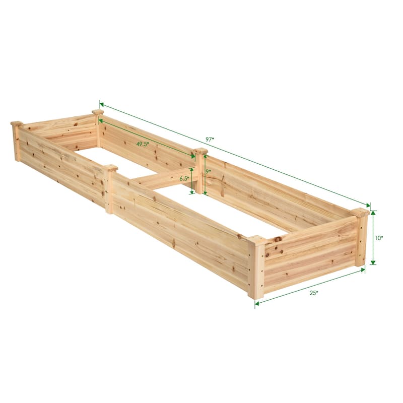 Costway Raised Garden Bed Wooden Elevated Planter Box Herbs Flowers - See Details