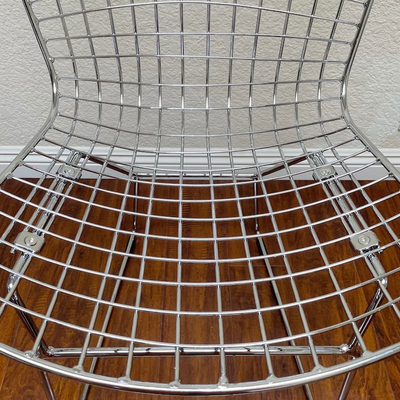 Chrome Wire Dining Side Chair (Set of 2) - N/A