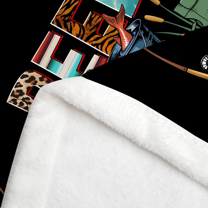 "Real Cool Dad" Fleece Blanket, Father's Day Gift for Fisherman Fishing Lover