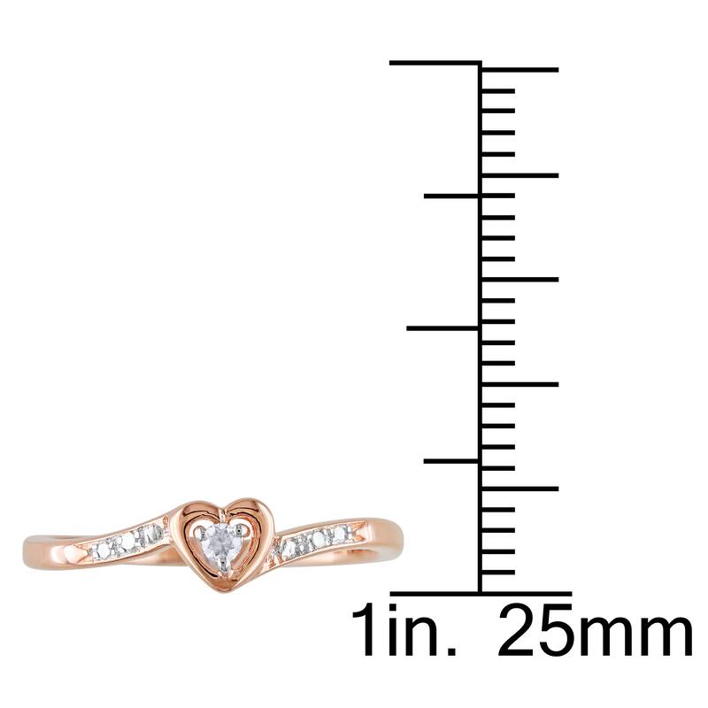 Miadora Rose Plated Sterling Silver Diamond Accent Heart Promise Ring