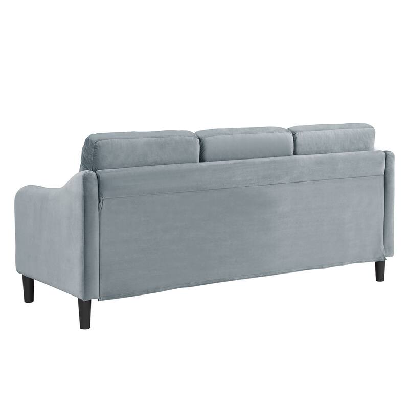 Mid-century Modern Upholstered Velvet Sofa Set with Armchair, Loveseat, 3-Seater Sofa