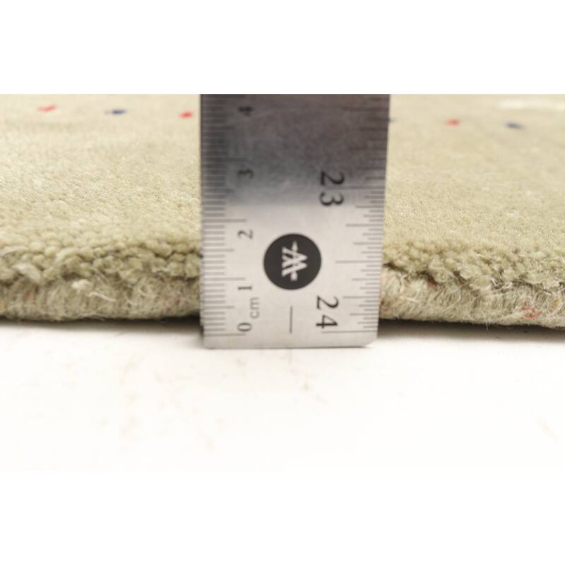 ECARPETGALLERY Hand Loomed Kashkuli Gabbeh Olive Wool Rug - 3'8 x 5'8