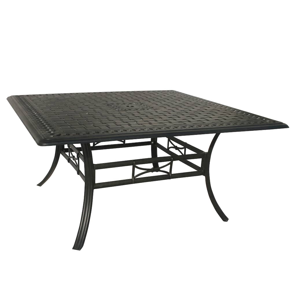 Cast Aluminum Black 60 inch Square Patio Dining Table