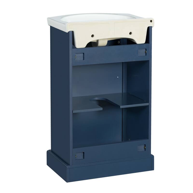 Roomfitters 20" Bathroom Vanity with Bulged Ceramic Basin, Freestanding French Style Storage Cabinet & Soft Close Door