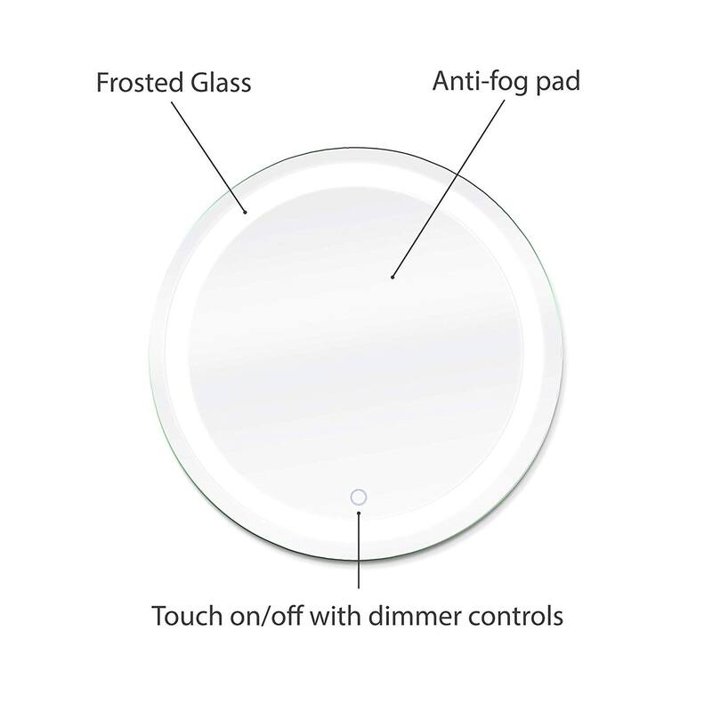 Dyconn Faucet Edison Wall-mounted LED Backlit Tri-Color Mirror - Clear - 24x24