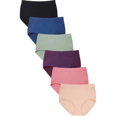 6 PAIRS Sofra Women's Intimate Sets Seamless Brief Panty Style LP0132SR8