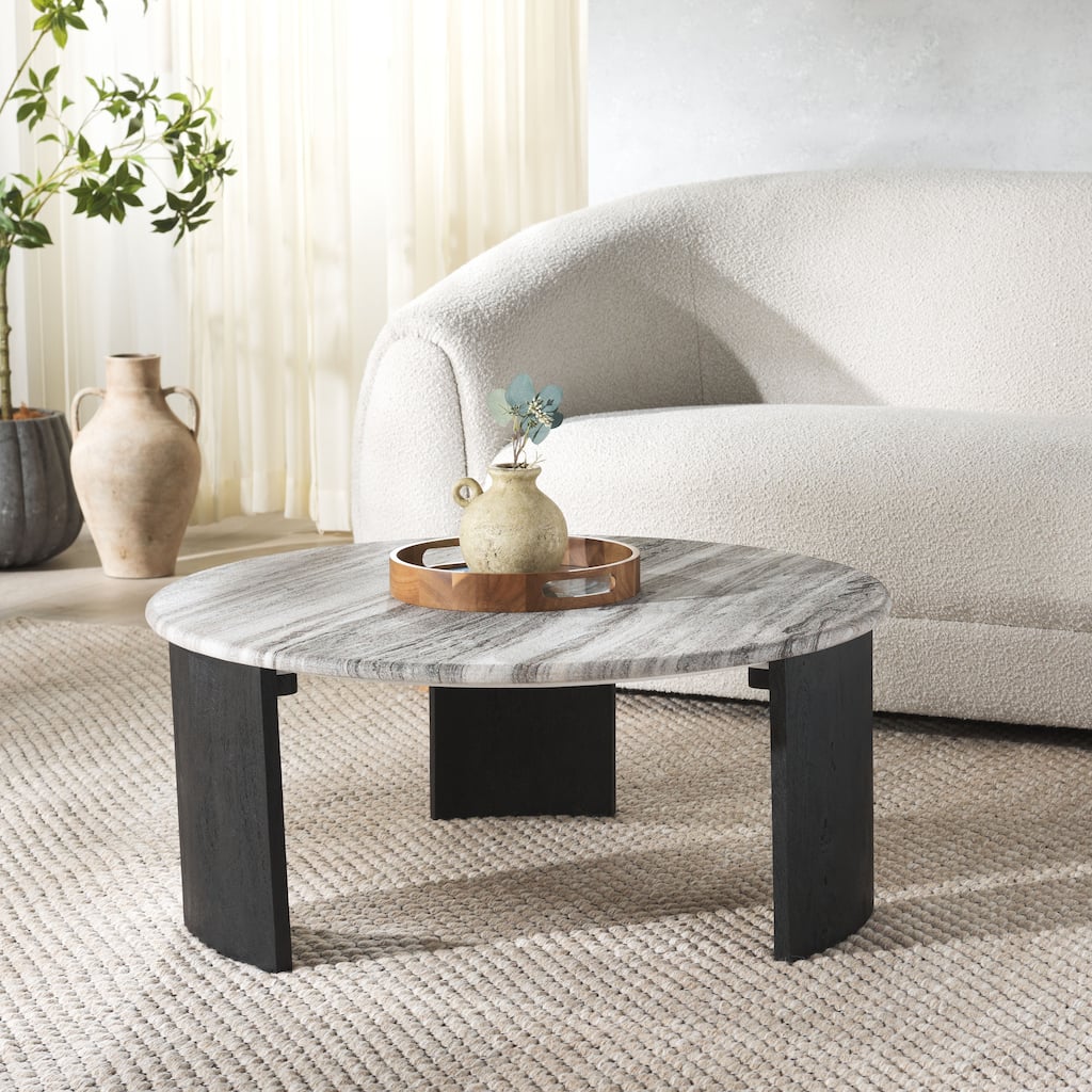 SAFAVIEH Home Dannica Marble Top Coffee Table - 35"W x 35"D x 15"H