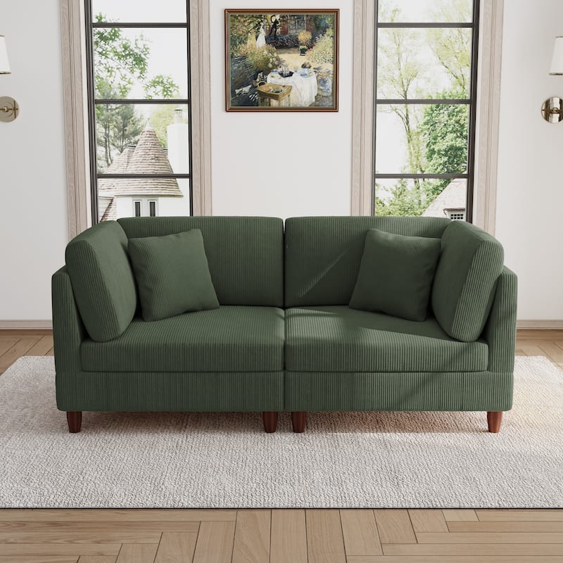 Modern Oversized Modular Corduroy Sectional Sofa Set
