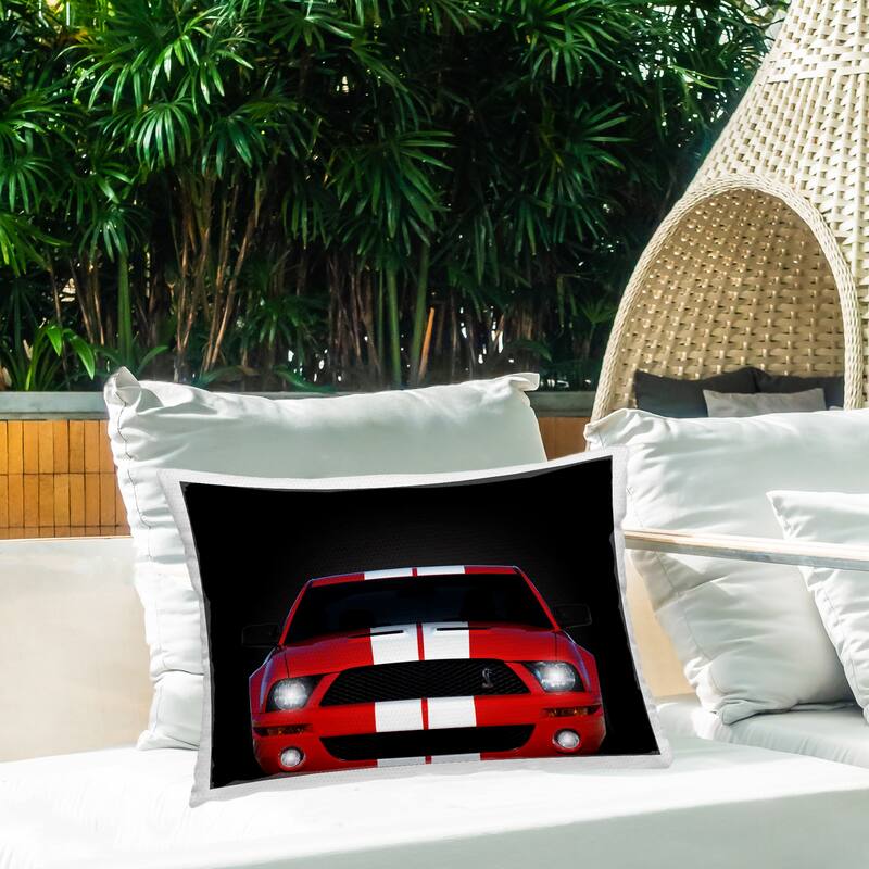 Stupell Iconic Red Sports Car Printed Outdoor Throw Pillow Design by Mark Rogan