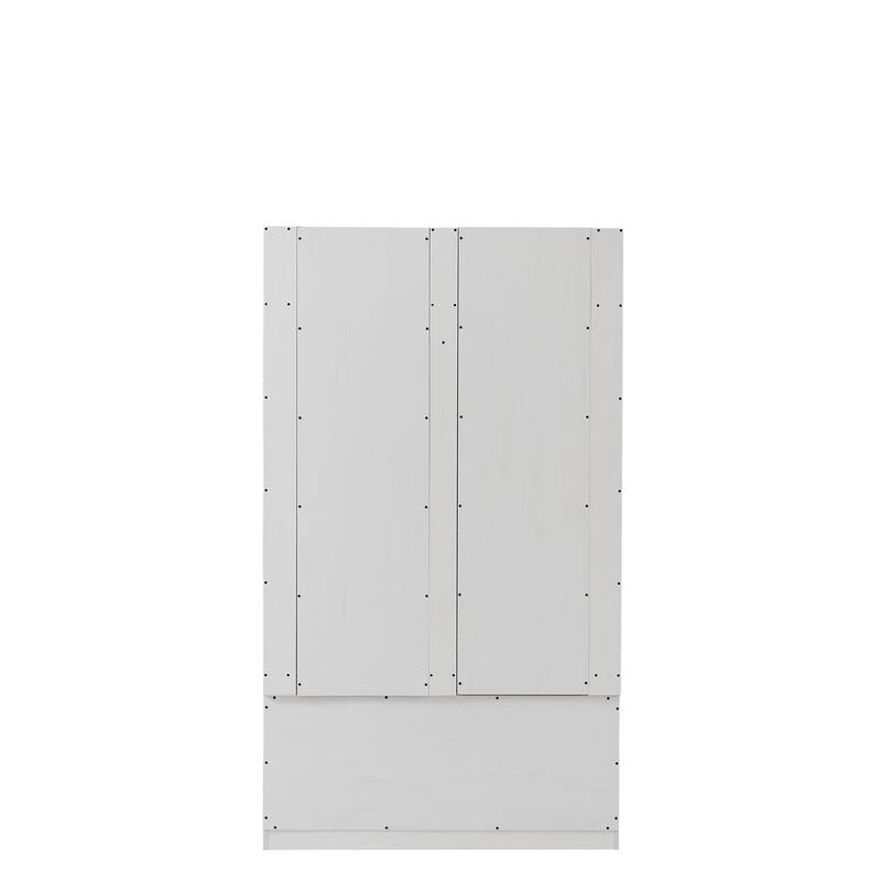 White Storage Hall Tree with Drawer, Shelves