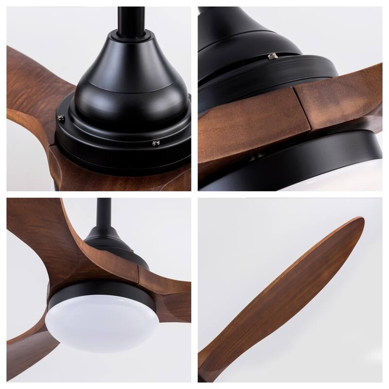 52" Ceiling Fans w/ Lights, Dimmable LED, Remote Control Reversible DC Motor