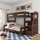 preview thumbnail 1 of 26, Max and Lily Modern Farmhouse Twin Over Full Bunk Bed With Staircase Barnwood Brown