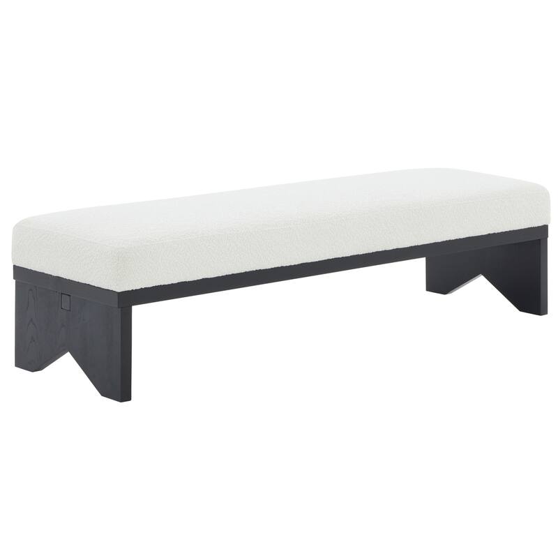 SAFAVIEH Couture Boris Mid-Century Modern Bench - 62.4 In. W x 19.7 In. D x 16.5 In. H - 62Wx20Dx17H