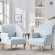 preview thumbnail 4 of 49, Rolled Armchair Accent Chair Set of 2 Blue/ Grey/ Brown