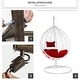 preview thumbnail 7 of 19, Wicker Rattan Hanging Swing Chair with White Metal Stand and Grey Cushion