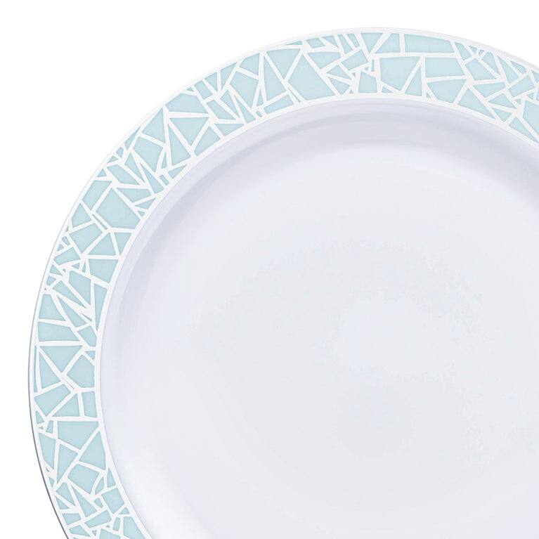 Shiny Mosaic Rim Disposable Plastic Plate Packs - Party Supplies
