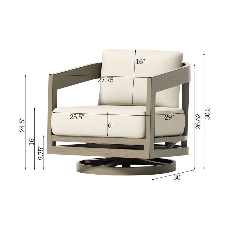 Patio Aluminum Sofa Set With Olefin Cushions