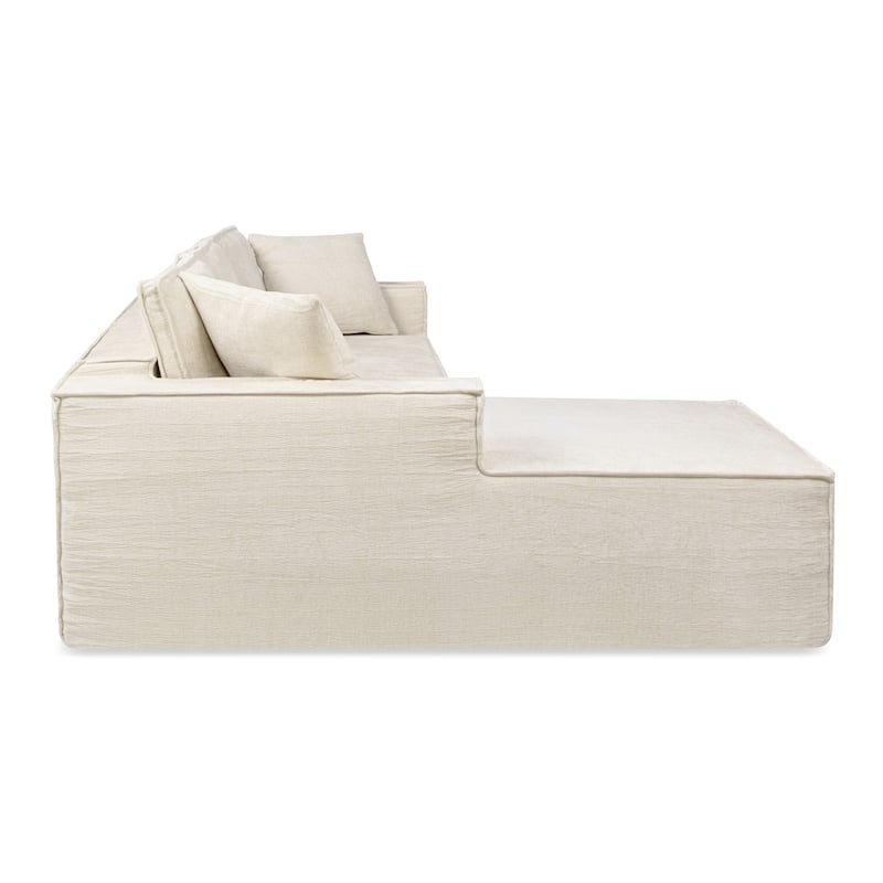 Brenley 110.5" Sofa-in-a-Box Chenille Upholstered Frameless 2-Piece Sectional Sofa