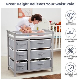 Baby Changing Station Dresser, Diaper Table for Baby Newborn Infant