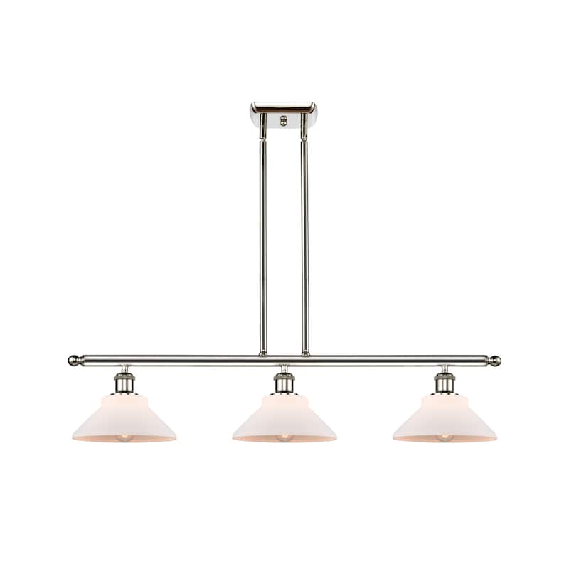 Innovations Lighting Orwell 3 Light 36" Wide Linear Chandelier - Polished Nickel / Matte White