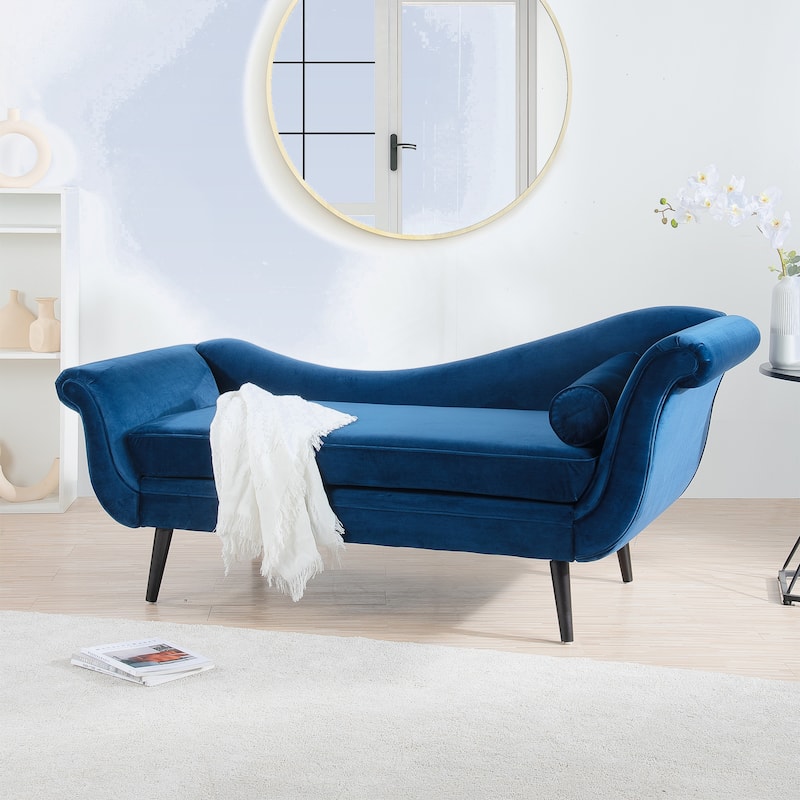 Modern Chaise Lounge with Scroll Arm For Living Room