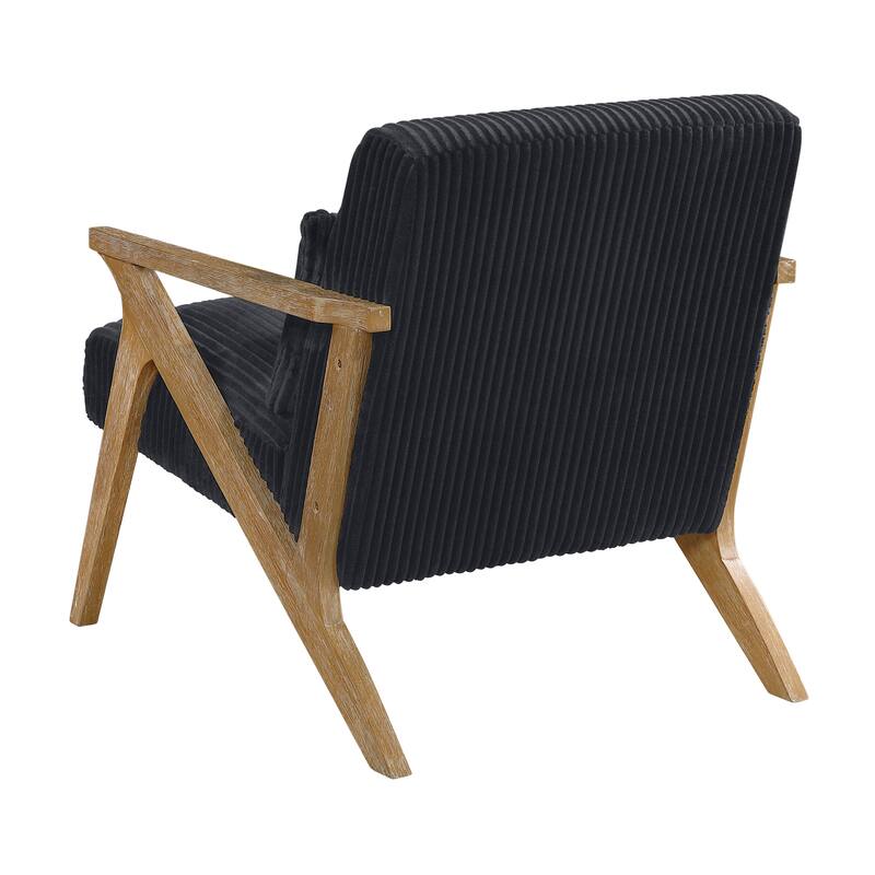 Bennett 27" Corduroy Accent Chair with Wood Frame & Matching Pillow