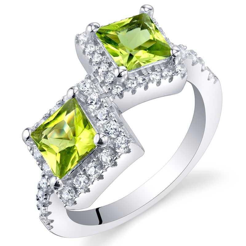 Oravo Sterling Silver 1.25 ct Peridot Birthstone Ring