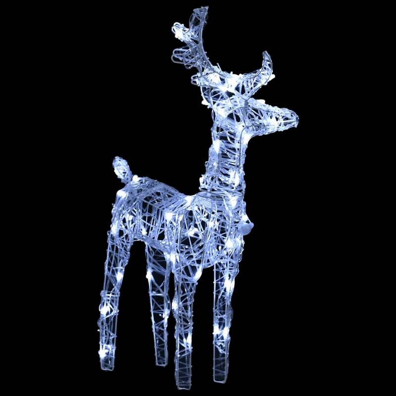 Garden 4pc Reindeer and Sleigh Christmas Decoration, 240 LEDs, White