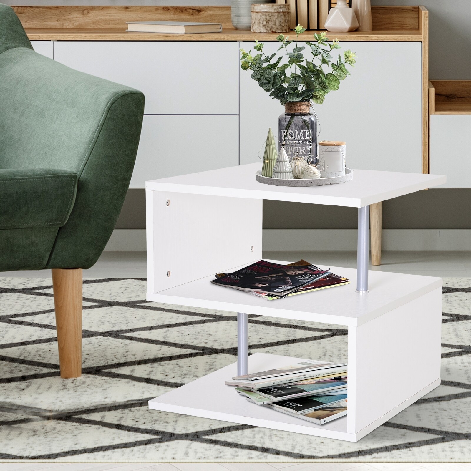 Homcom 20 Chic Designer S Shaped Multi Level Accent End Table Shelf With Steel Poles White On Sale Overstock 17966929 Each page table entry except the last level page table entry contains. homcom 20 chic designer s shaped multi level accent end table shelf with steel poles white