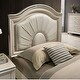 preview thumbnail 4 of 5, Ving Glam Pearl White Wood 3-piece Panel Bedroom Set with 2 Nightstands by Furniture of America