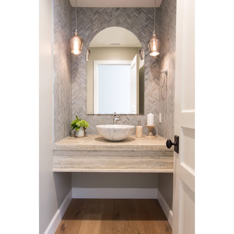 Rita Arch Modern Frameless Bathroom Vanity Mirror - 23.6"W x 31.5"T