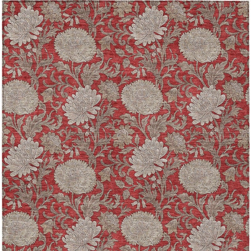HomeRoots Floral Transitional Rectangle Outdoor Rug