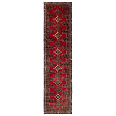 ECARPETGALLERY Hand-knotted Kayseri Vintage Red Wool Rug - 3'1 x 12'3