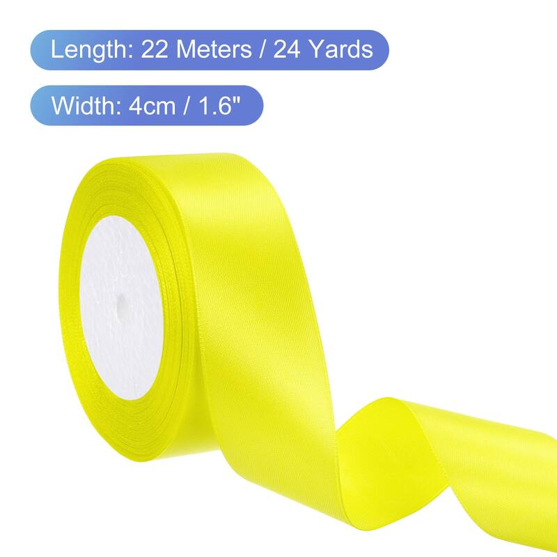 24 Yards Satin Ribbon Polyester for Gift Decoration - Lemon Yellow