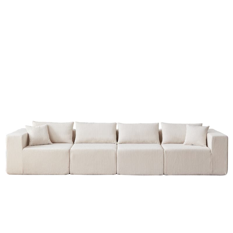 104-Inch Modular Sectional Sofa for Livingroom L Shaped Compressed Sofa, 4 Pc Free Combination Sofa Set