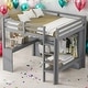 preview thumbnail 1 of 20, Wood Frame Full Size Loft Bed with L-shaped Desk,Wardrobe and Storage Shelves Grey