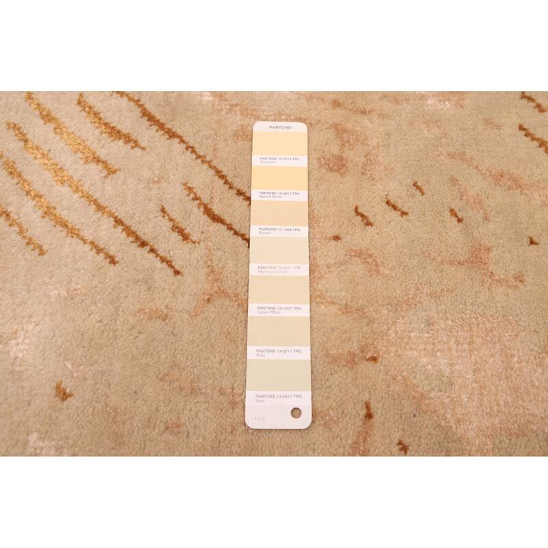 ECARPETGALLERY Hand-knotted Legacy Light Khaki Silk, Wool Rug - 5'5 x 7'10