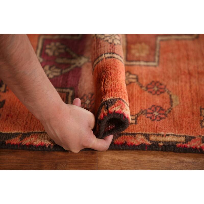 Meshkin Persian Vintage Runner Rug Handmade Wool Carpet - 3'1"x 9'6"